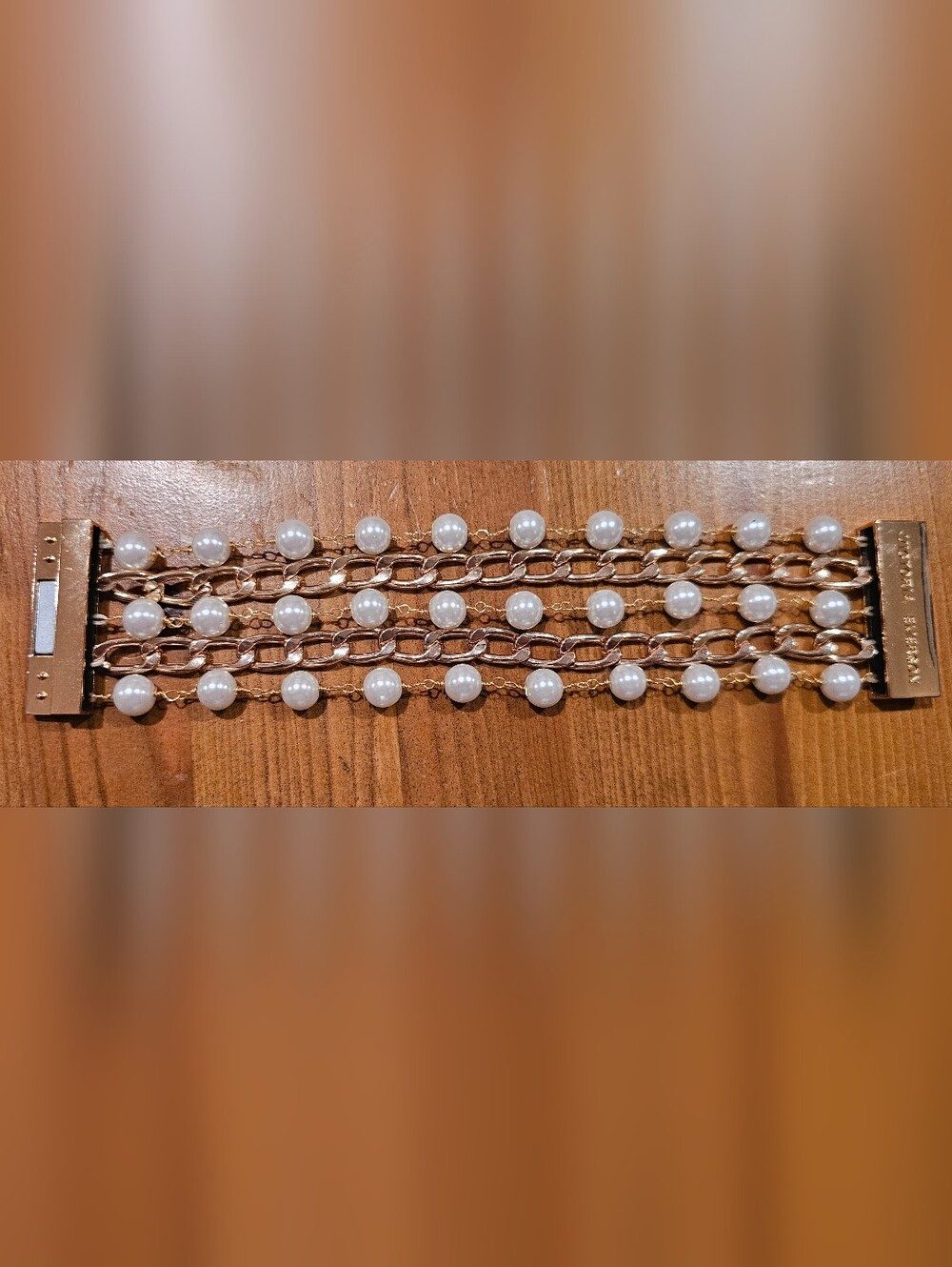 Victoria Emerson Gold Pearl Chain Bracelet - White Pearls